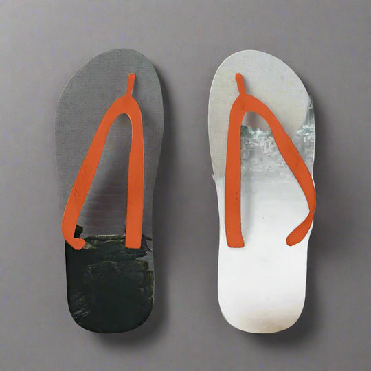 Adult Flip Flops with Custom Printed Fabric and Durable Non - Crumble Foam - Allen - Fitness