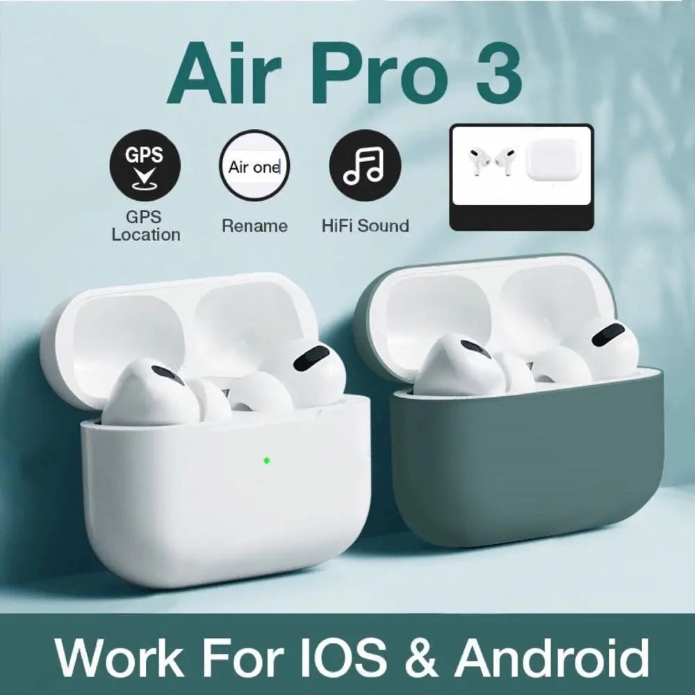 Airpoddings pro 3 Bluetooth Earphone Wireless Headphones HiFi Music Earbuds Sports Gaming Headset For IOS Android Phone - Allen - Fitness