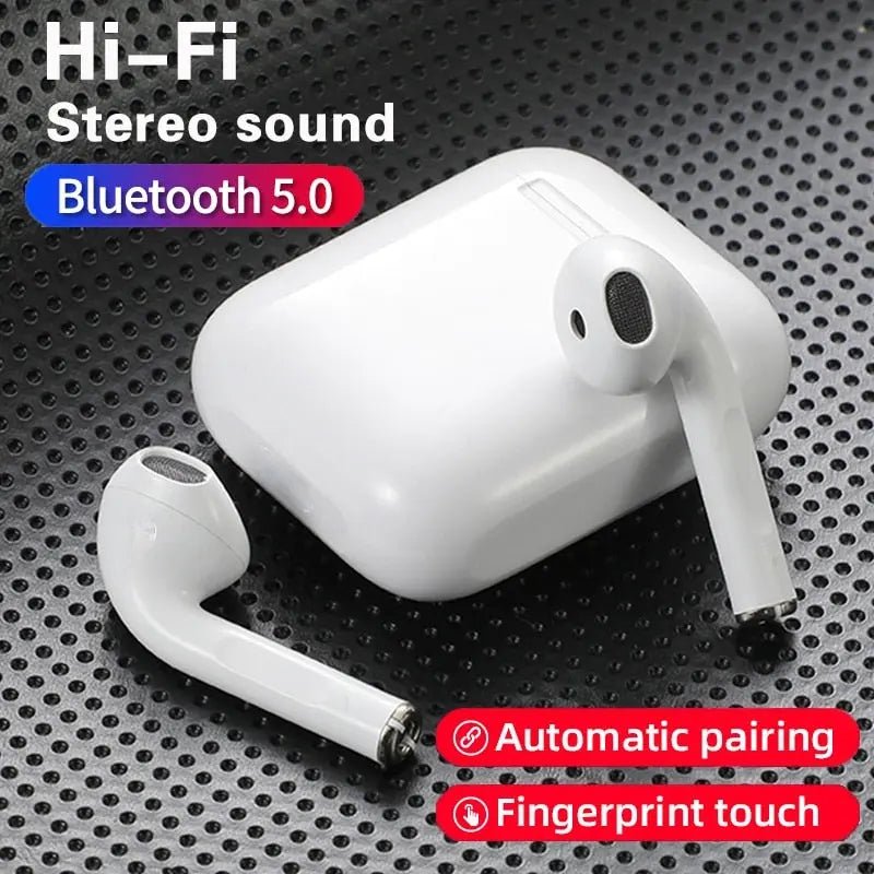 i12 TWS Wireless Bluetooth 5.0 Earbuds: True Stereo Headset with 3 - 4 Hours Playback, Charging Box, and Power Display - Allen - Fitness