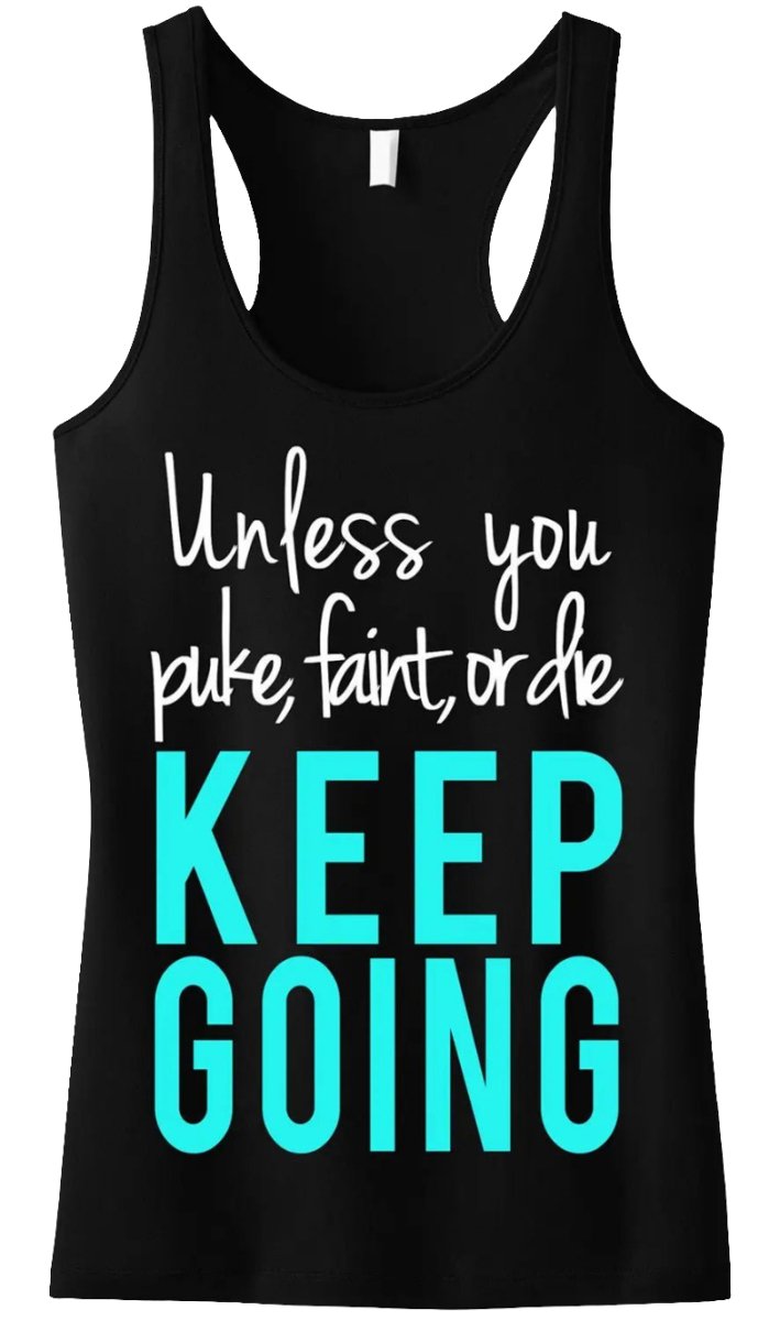 Keep Going Workout Tank Top - Stay Motivated with this Sheer Mini Rib Racerback - Allen - Fitness