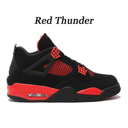 Men's and Women's OG AJ 4 Retro Red Thunder Canvas Retro 4 Shoes - Allen - Fitness