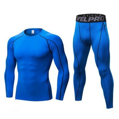 Men's Compression Running Suit Set - Long - sleeve Shirt & Pants for Fitness Training Activewear - Allen - Fitness