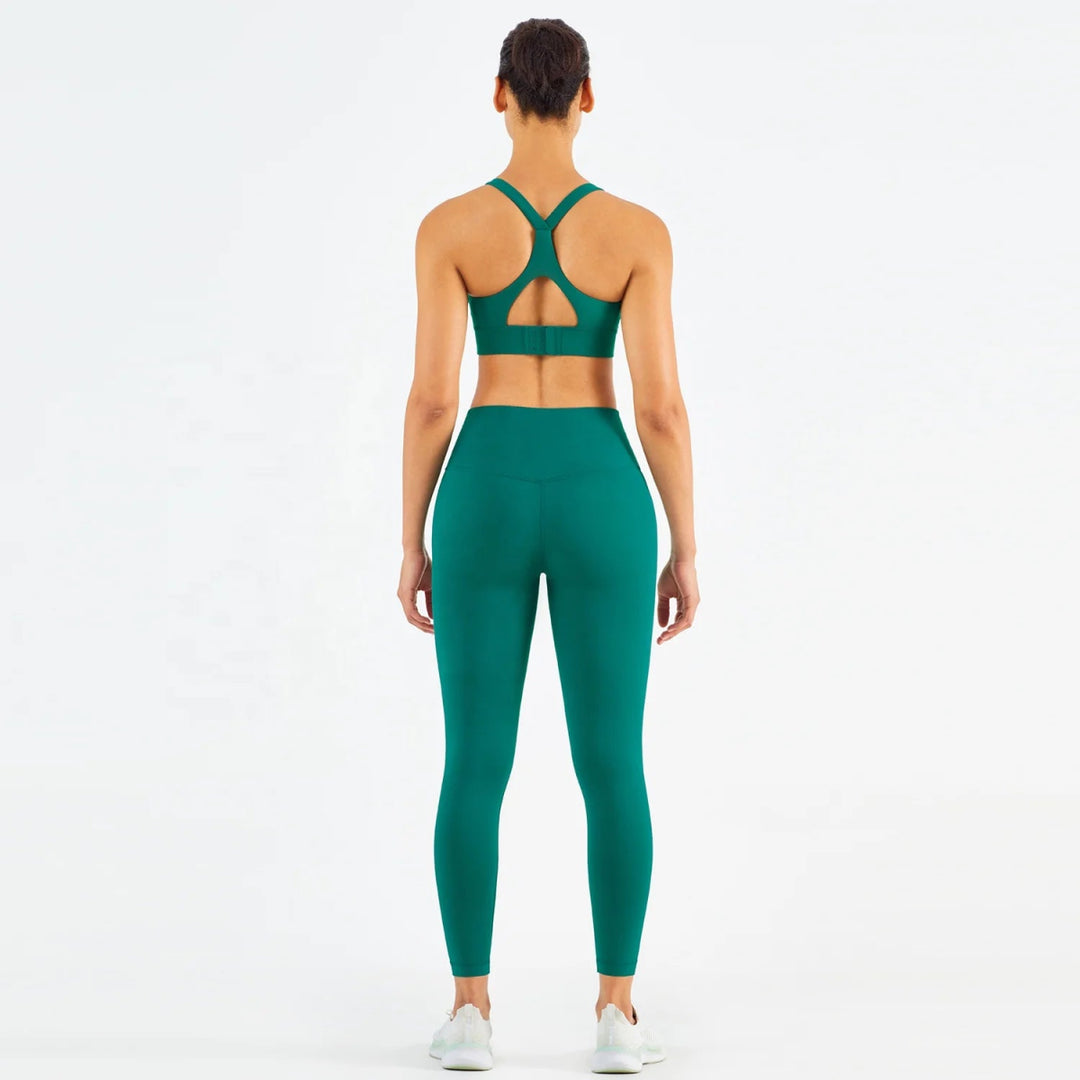 New Arrival Women Super Soft Yoga Pants Set Hollow Adjustable Buckle Fitness Bra - Allen - Fitness