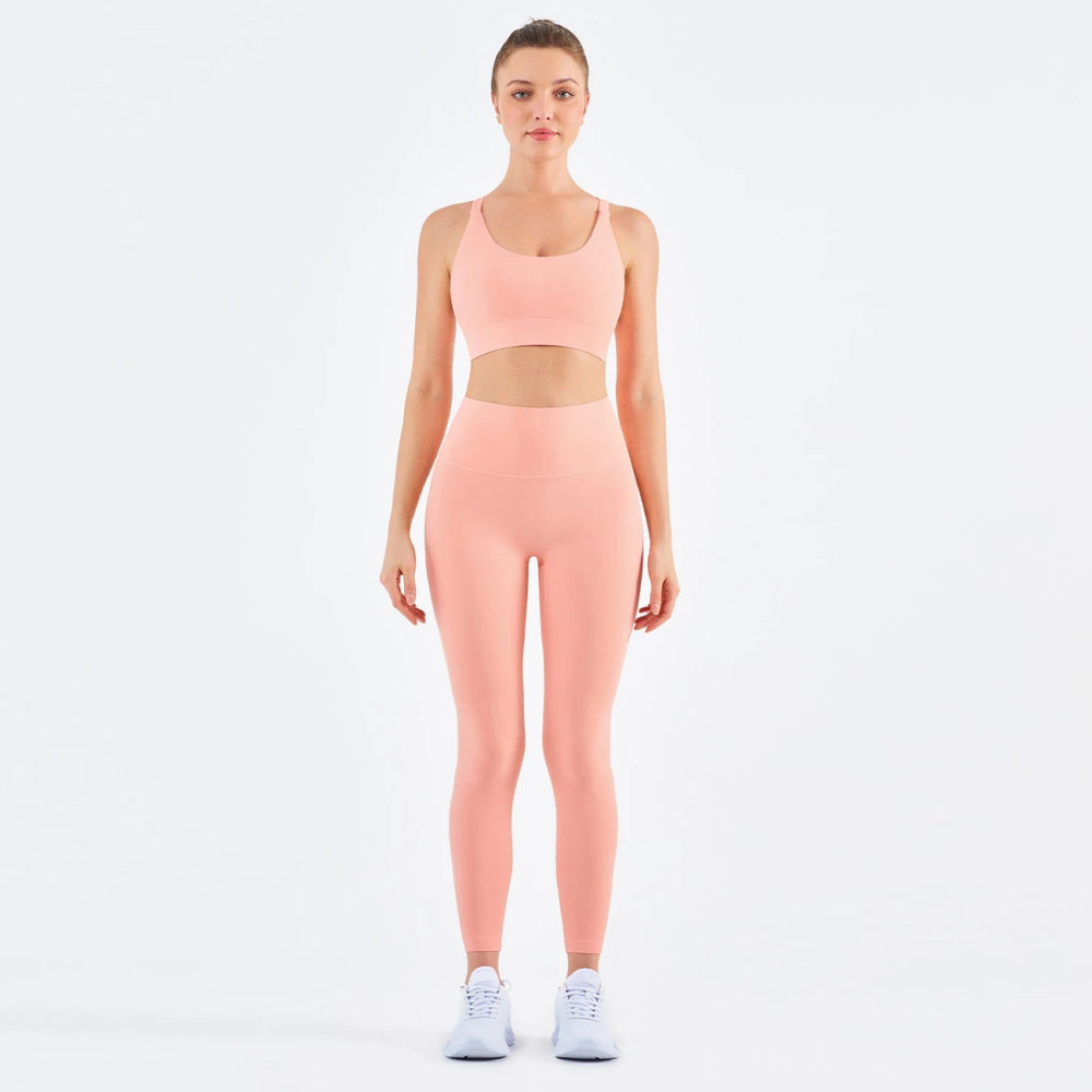 New Arrival Women Super Soft Yoga Pants Set Hollow Adjustable Buckle Fitness Bra - Allen - Fitness