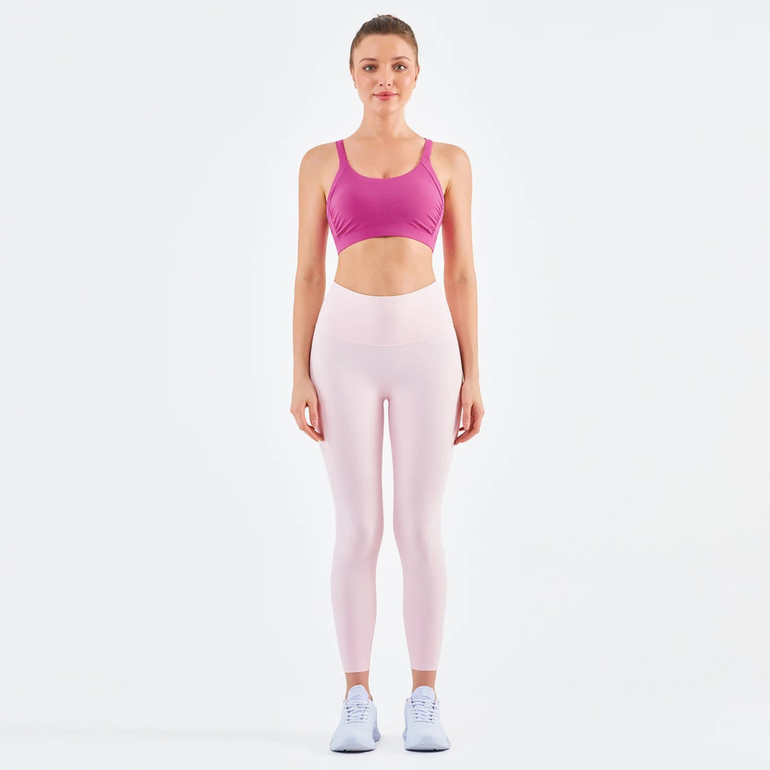 New Drop Yoga Outfit Women Sets in Buttery Soft Fabric with Ruched Sports Bra & High Waist Leggings - Allen - Fitness