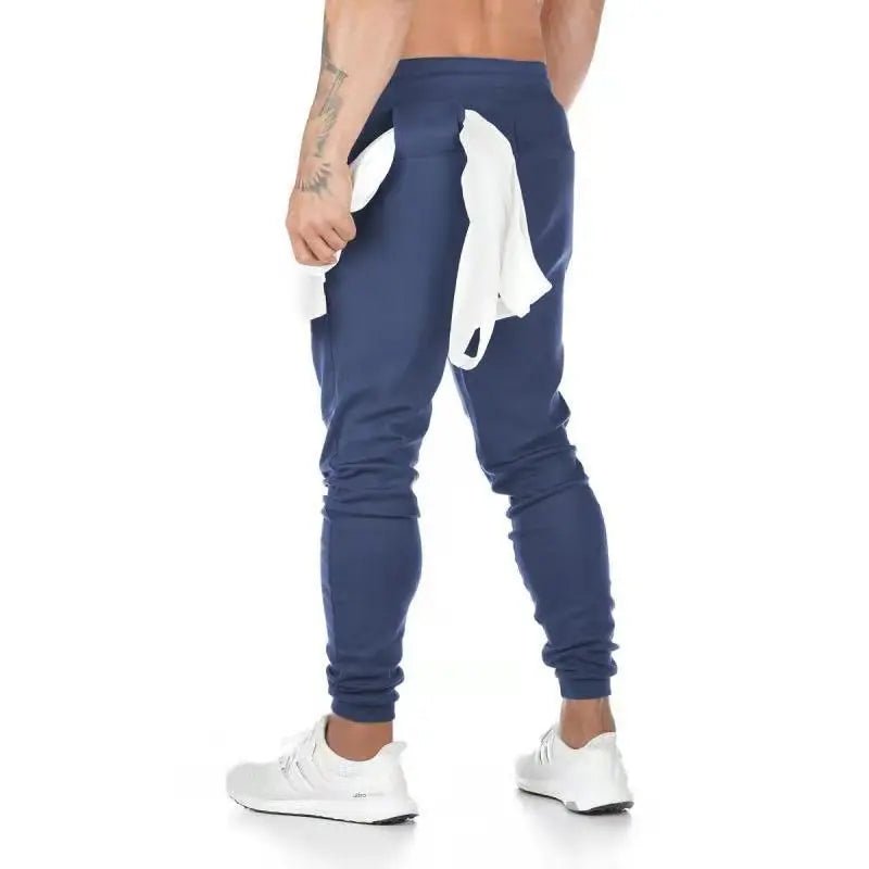 plus size Jogger Pants Workout Gym sweat trouser Side Zipper Pockets Slim Fit Bottoms trousers for men - Allen-Fitness