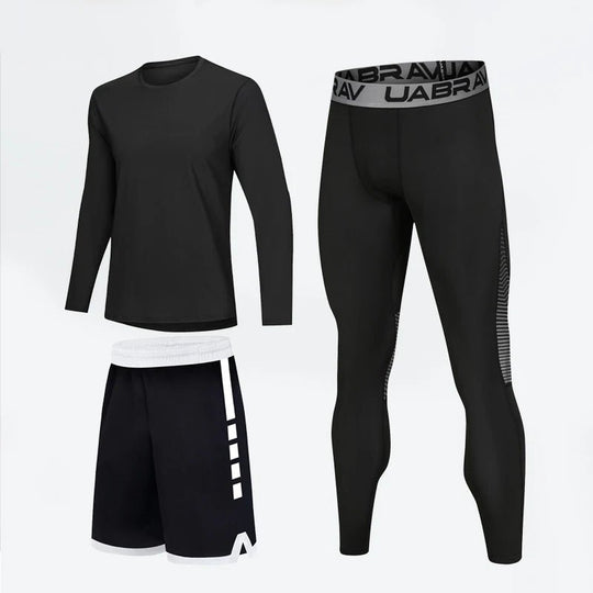 Sportswear for Men: High - Elastic Quick - Drying Compression Leggings Set - Allen - Fitness