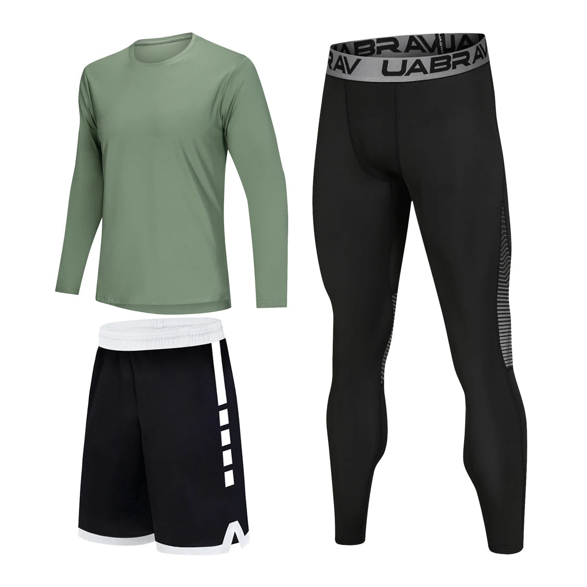 Sportswear for Men: High - Elastic Quick - Drying Compression Leggings Set - Allen - Fitness