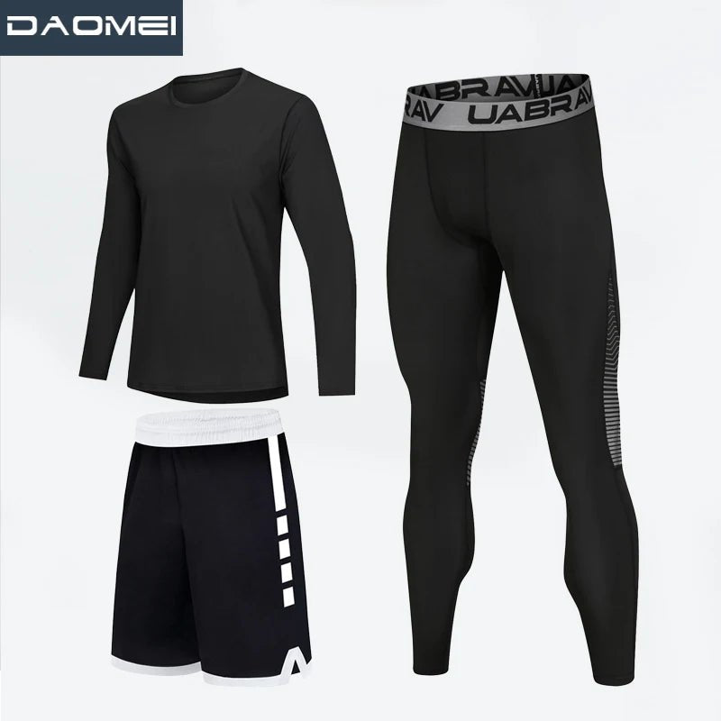 Sportswear for Men: High - Elastic Quick - Drying Compression Leggings Set - Allen - Fitness