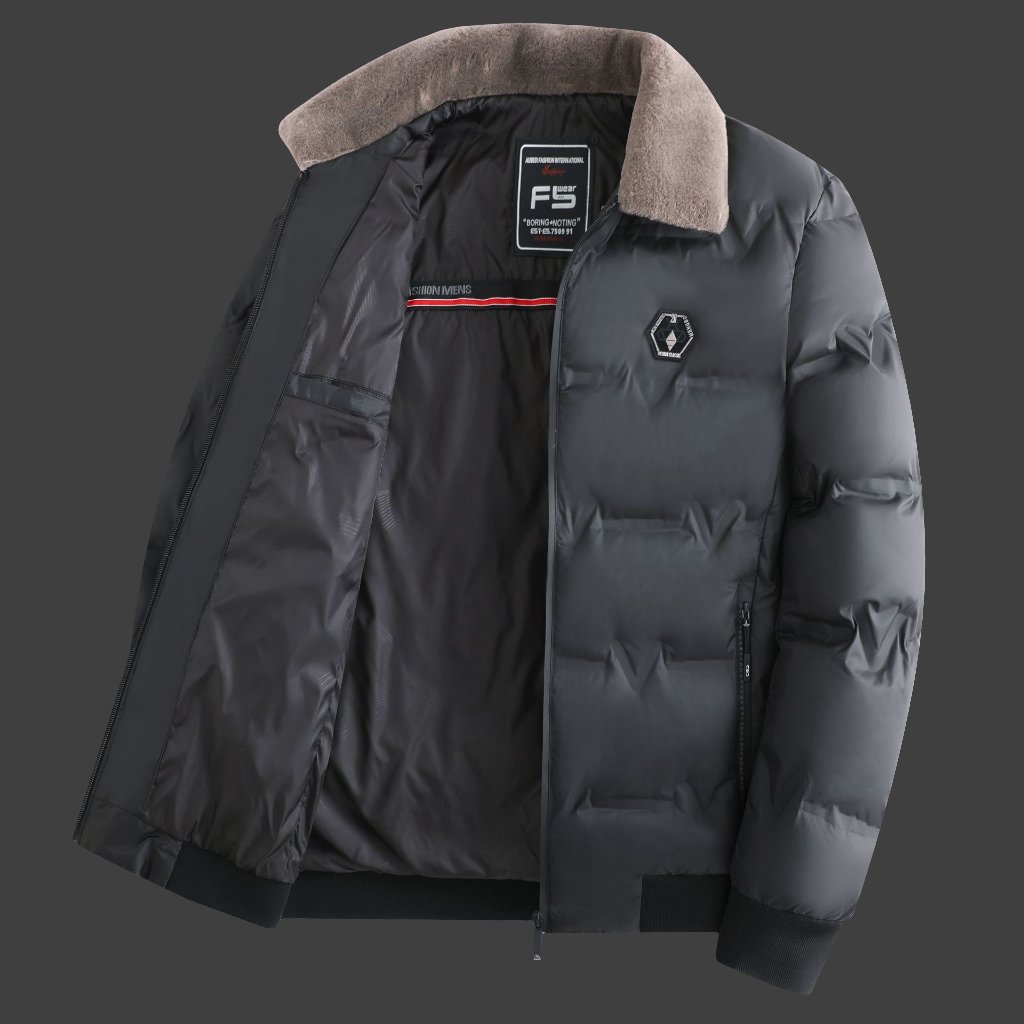 Thick Winter Jacket Men - Warm Solid Color Down Coat for Youth, Available in 3 Stylish Colors - Allen - Fitness