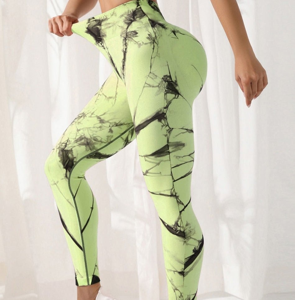 Tie - dye Leggings Spandex Yoga Pants Women's High Waist - Allen - Fitness