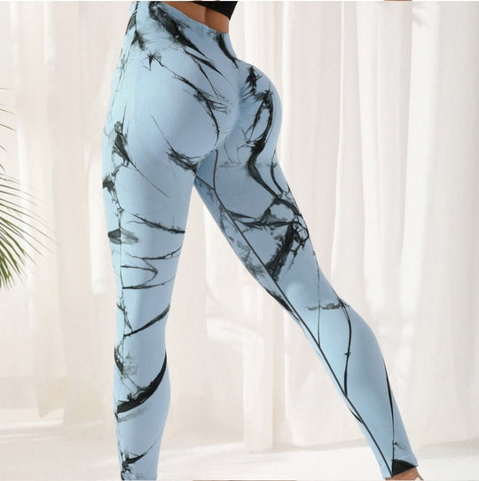 Tie - dye Leggings Spandex Yoga Pants Women's High Waist - Allen - Fitness