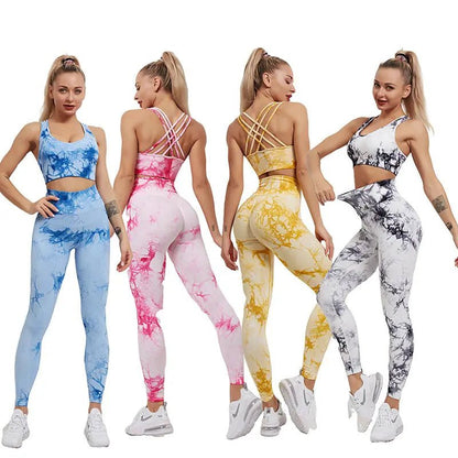 women sportswear yoga training tracksuit sports bra and leggings 2021 new yoga set fitness - Allen-Fitness