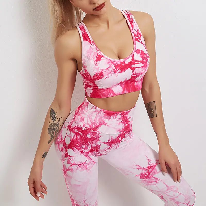 women sportswear yoga training tracksuit sports bra and leggings 2021 new yoga set fitness - Allen-Fitness