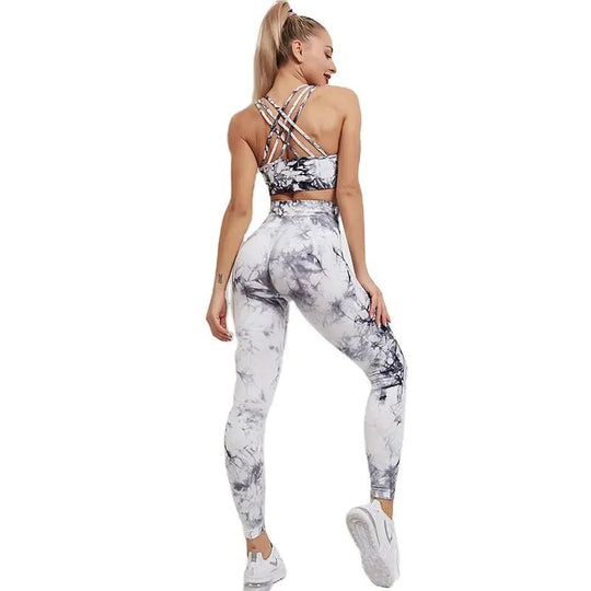 women sportswear yoga training tracksuit sports bra and leggings 2021 new yoga set fitness - Allen-Fitness