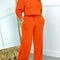 Womens Long Sleeve Sweater Set With Elastic Waist Pants, Casual Two - Piece Suit In Multiple Colors - Allen - Fitness