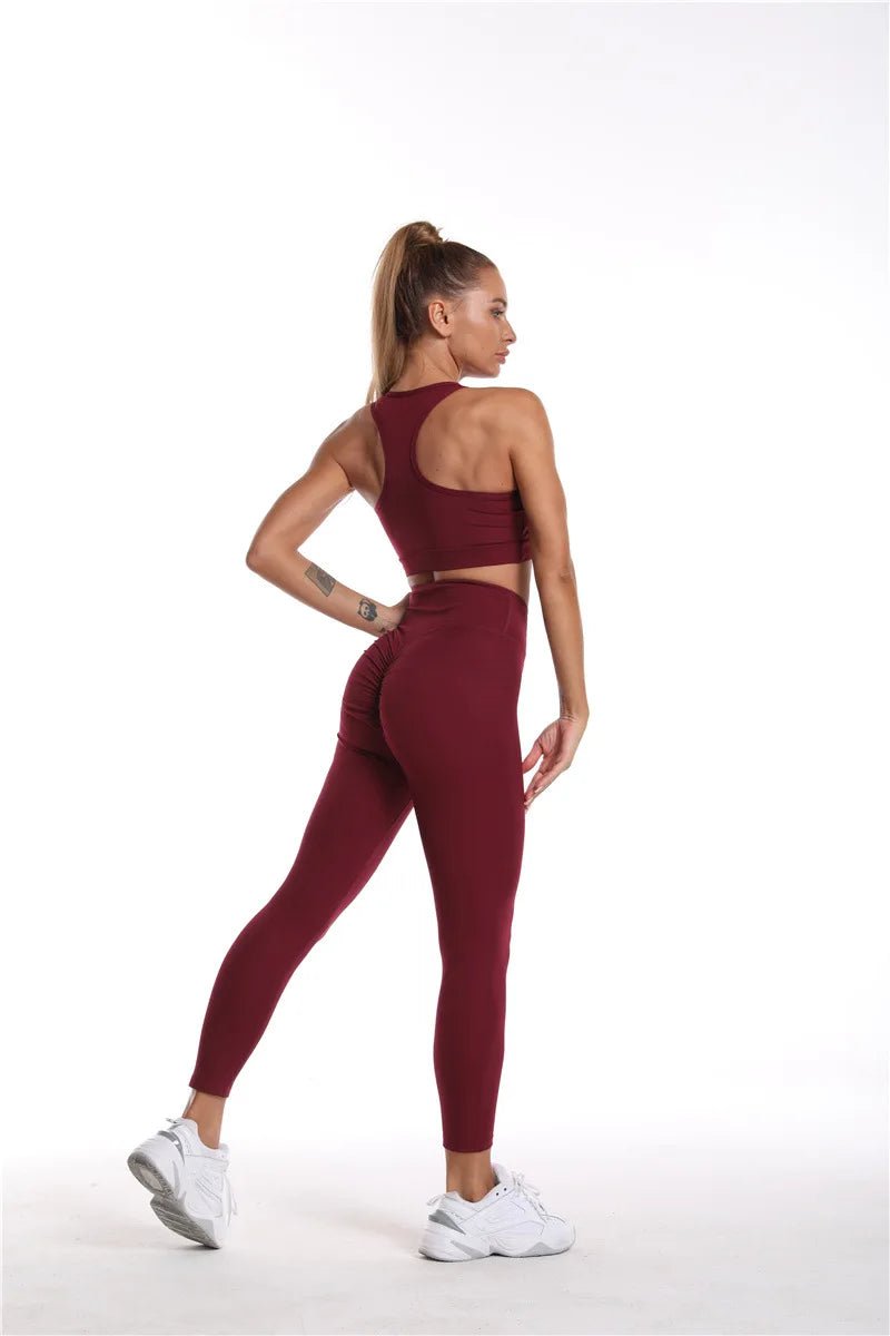 Workout Sets for Women 3 Piece Yoga Outfits Breathable High Waisted Yoga Sets - Allen - Fitness