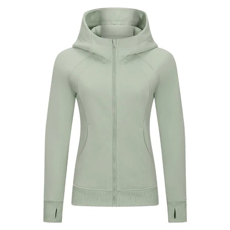 Xsunwing Custom Logo Fitness Coat Sports Wear outwear women Running jackets With thick full zip up face hoodie sweater WDQ028 - Allen - Fitness