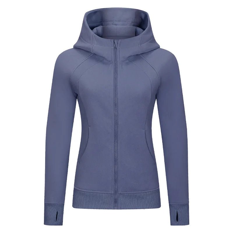 Xsunwing Custom Logo Fitness Coat Sports Wear outwear women Running jackets With thick full zip up face hoodie sweater WDQ028 - Allen - Fitness