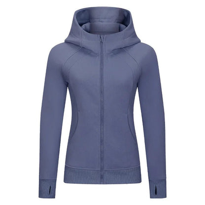 Xsunwing Custom Logo Fitness Coat Sports Wear outwear women Running jackets With thick full zip up face hoodie sweater WDQ028 - Allen - Fitness