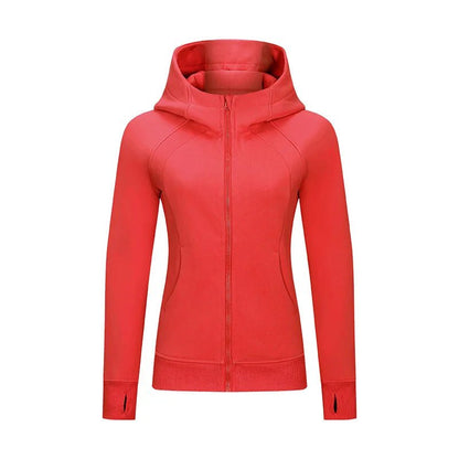 Xsunwing Custom Logo Fitness Coat Sports Wear outwear women Running jackets With thick full zip up face hoodie sweater WDQ028 - Allen - Fitness