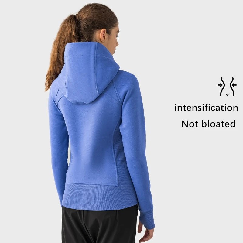 Xsunwing Custom Logo Fitness Coat Sports Wear outwear women Running jackets With thick full zip up face hoodie sweater WDQ028 - Allen - Fitness