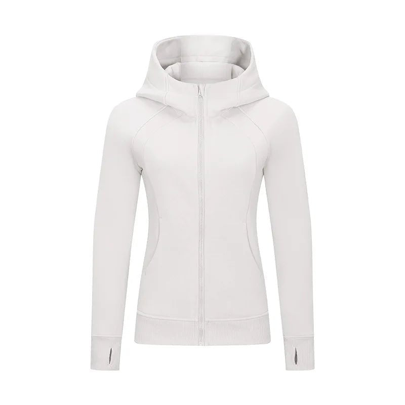 Xsunwing Custom Logo Fitness Coat Sports Wear outwear women Running jackets With thick full zip up face hoodie sweater WDQ028 - Allen - Fitness