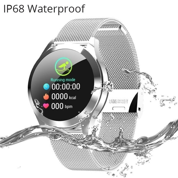 Hot IP68 Waterproof Heart Rate Monitoring Stainless Steel kw10 Smartwatch women Smart Watch Fitness Bracelet - Allen Fitness