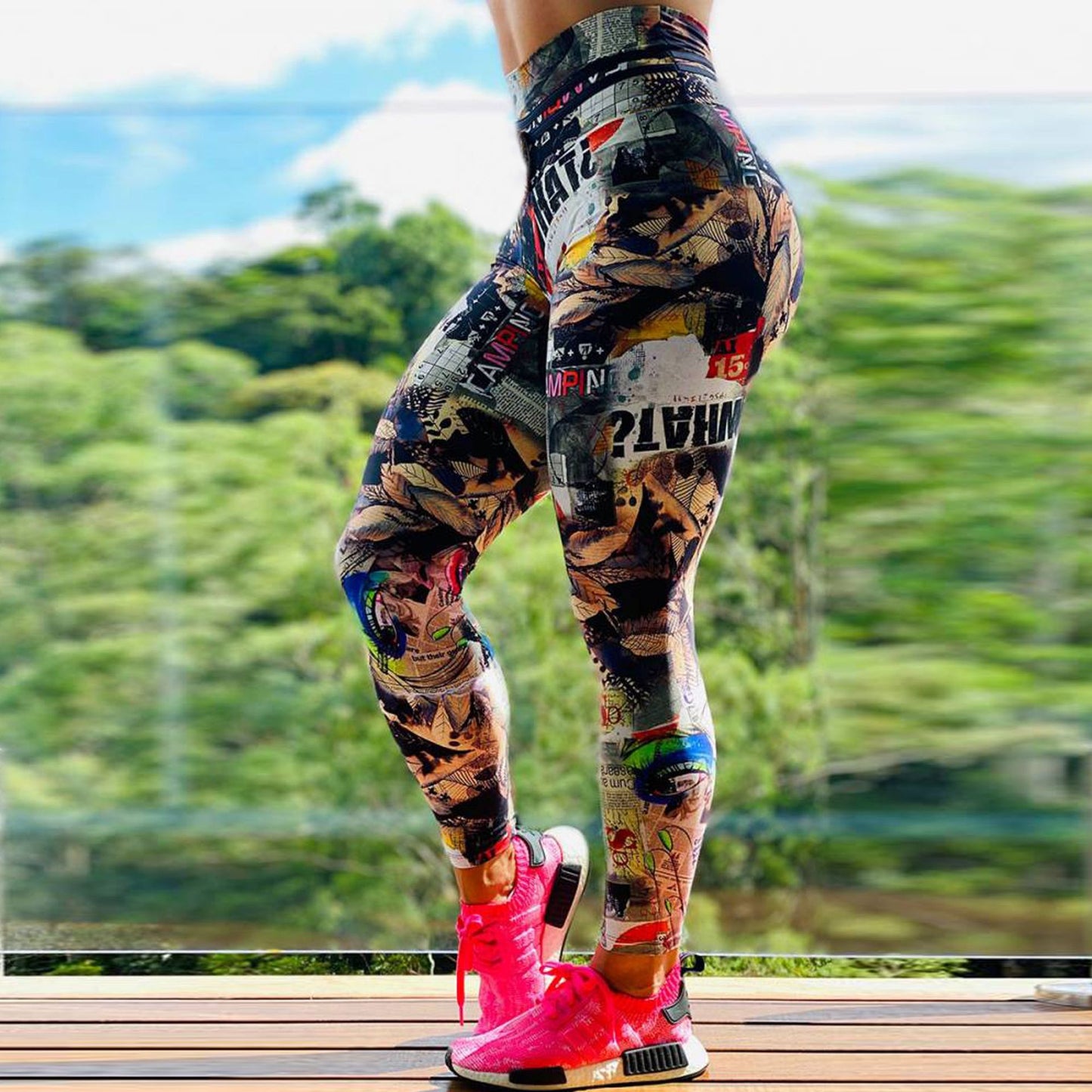 Printed Women Yoga Push Up Pants Fitness Gym Sport Running Yoga High Waist Leggings - Allen Fitness